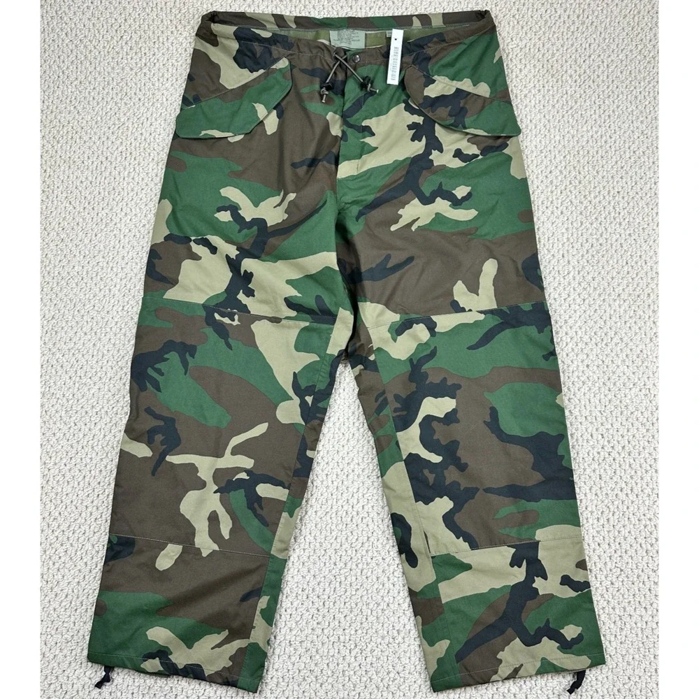 US Military Pants Size L Reg Woodland Camo Army Cold Weather Barrier Trousers